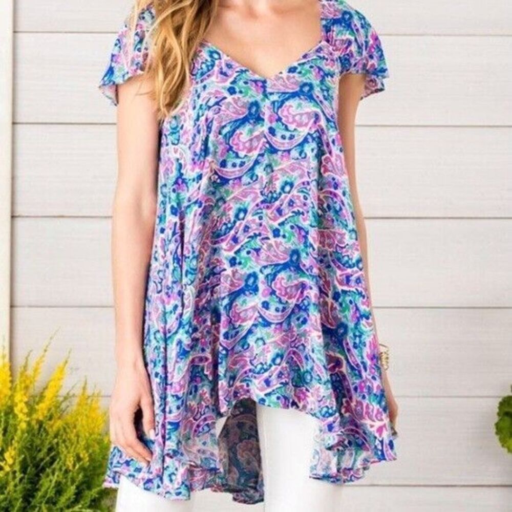 Matilda Jane In the Maze Floral Tunic Top Size Small New